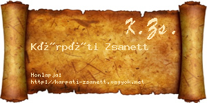 Kárpáti Zsanett névjegykártya
